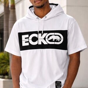Marc Ecko White and Black Graphic Hoodie Shirt